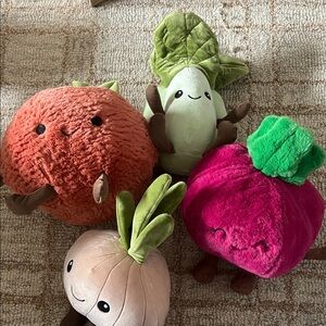 Set of Plush Vegetable Toys
